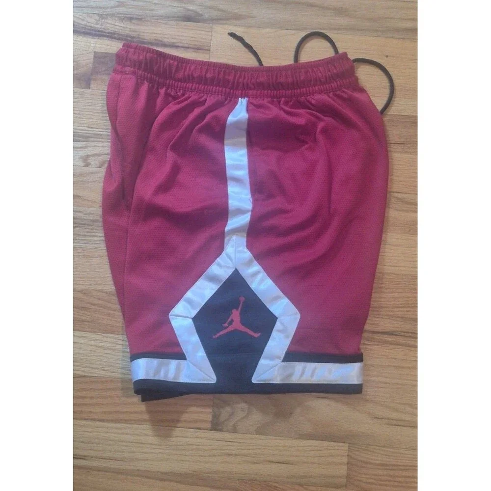 Jordan Jumpman Diamond Shorts Red White Black CV6022-687 Men's Large